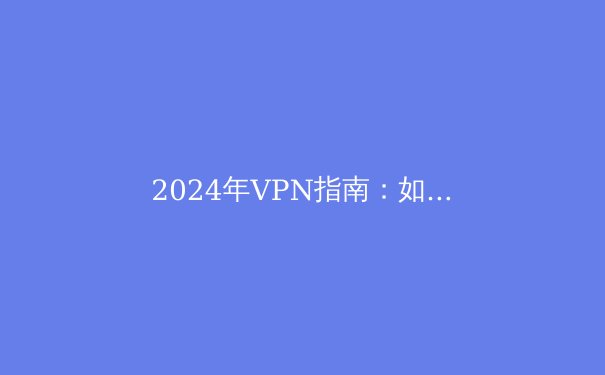 2024年VPN指南：如何科学选择与使用VPN保护您的数字隐私 - 2