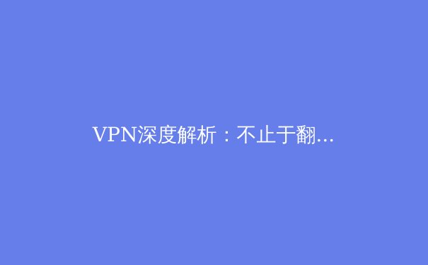 VPN深度解析：不止于翻墙，更关乎数字时代的隐私与自由边界 - 3